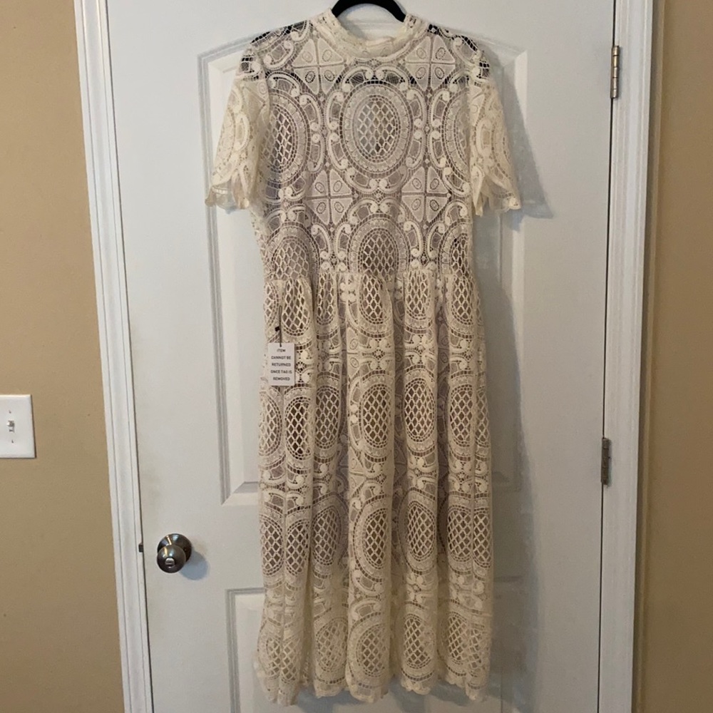 Joyfolie Alexis Dress in Cream size XL